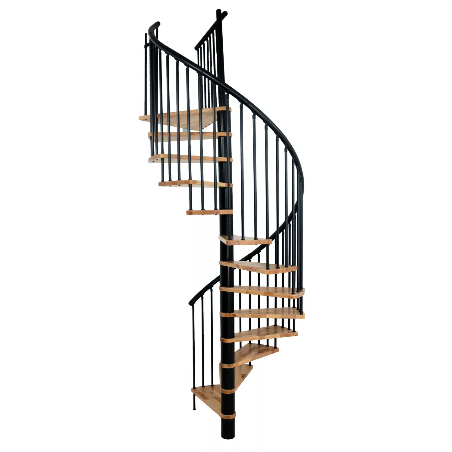 Minka Spindeltreppe Spiral Effect Buche Schwarz Ø 160 cm Höhe bis 305,5 cm günstig online kaufen