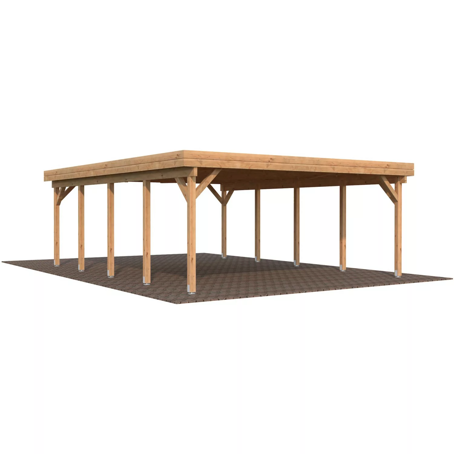 Palmako Doppelcarport Karl Braun tauchgrundiert 600 cm x 762 cm günstig online kaufen