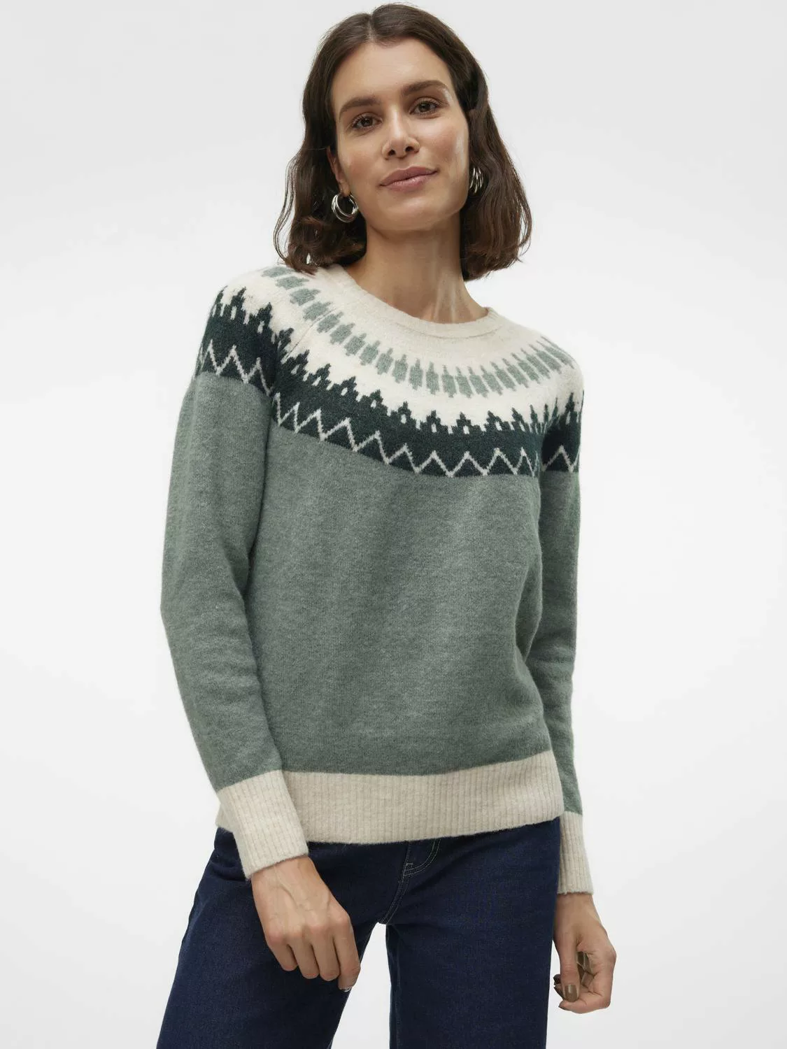 Vero Moda Strickpullover "VMSIMONE LS NORDIC PULLOVER GA REP BOO" günstig online kaufen