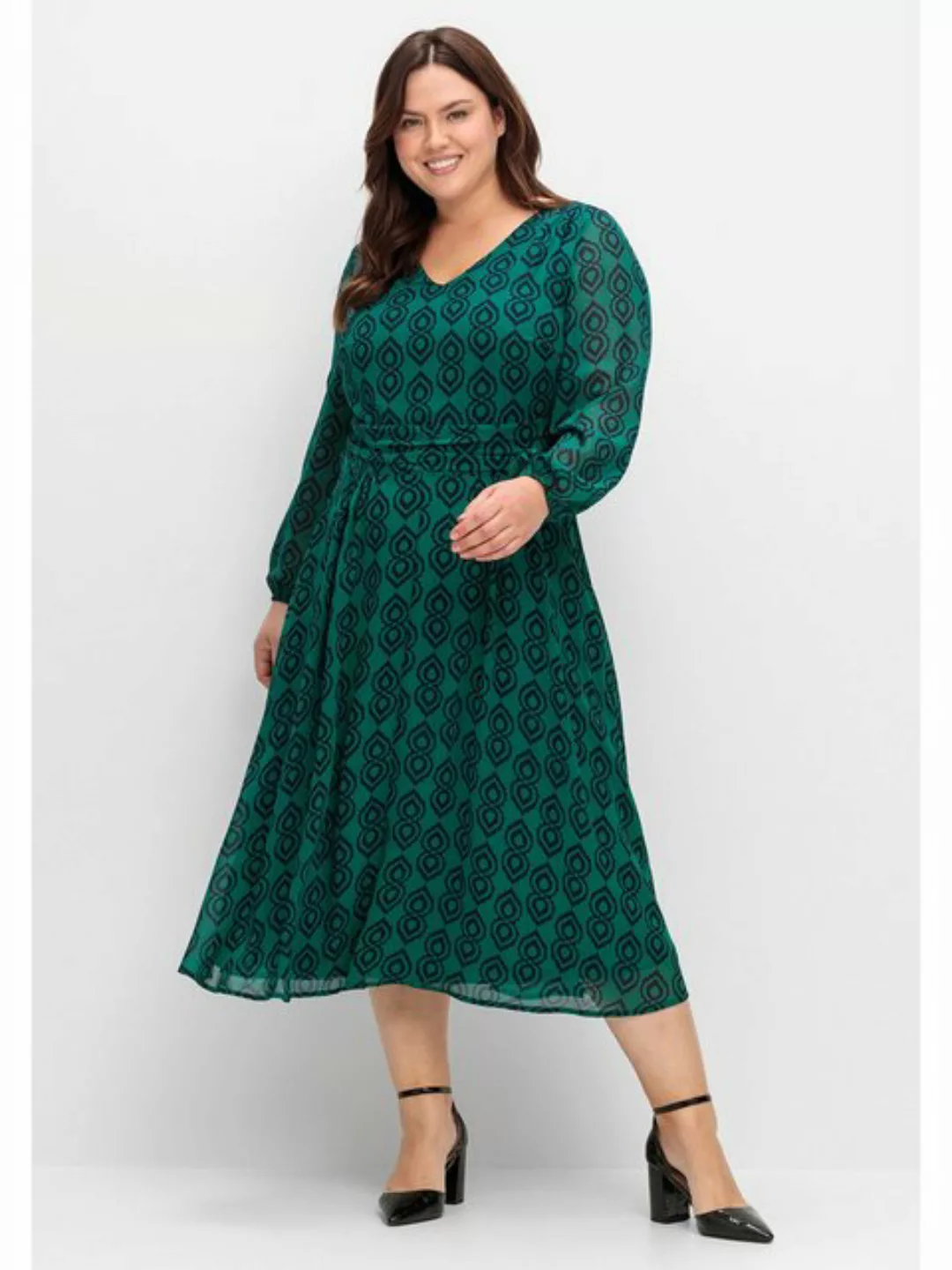 sheego by Joe Browns Chiffonkleid "Große Größen", mit grafischem Muster, au günstig online kaufen