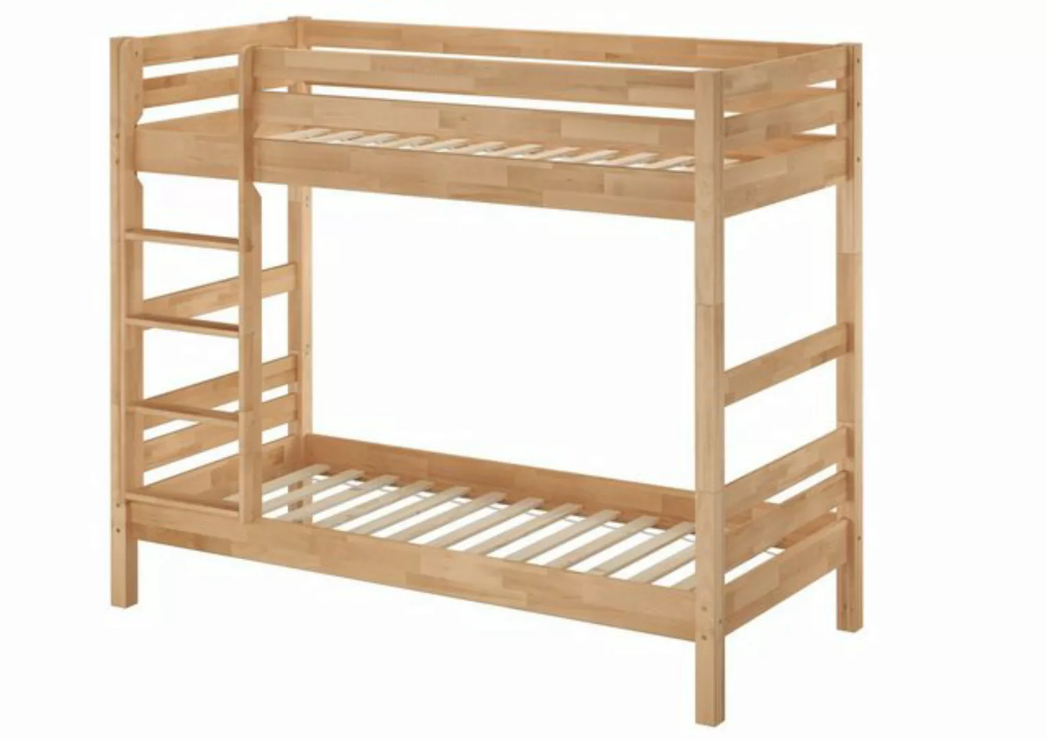 Erst-Holz® Etagenbett 90x200 Buche massiv mit Rollrosten natur Gr. 90 x 200 günstig online kaufen