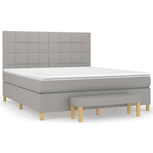 vidaXL Boxspringbett Boxspringbett mit Matratze Schwarz 180x200 cm Stoff Be günstig online kaufen