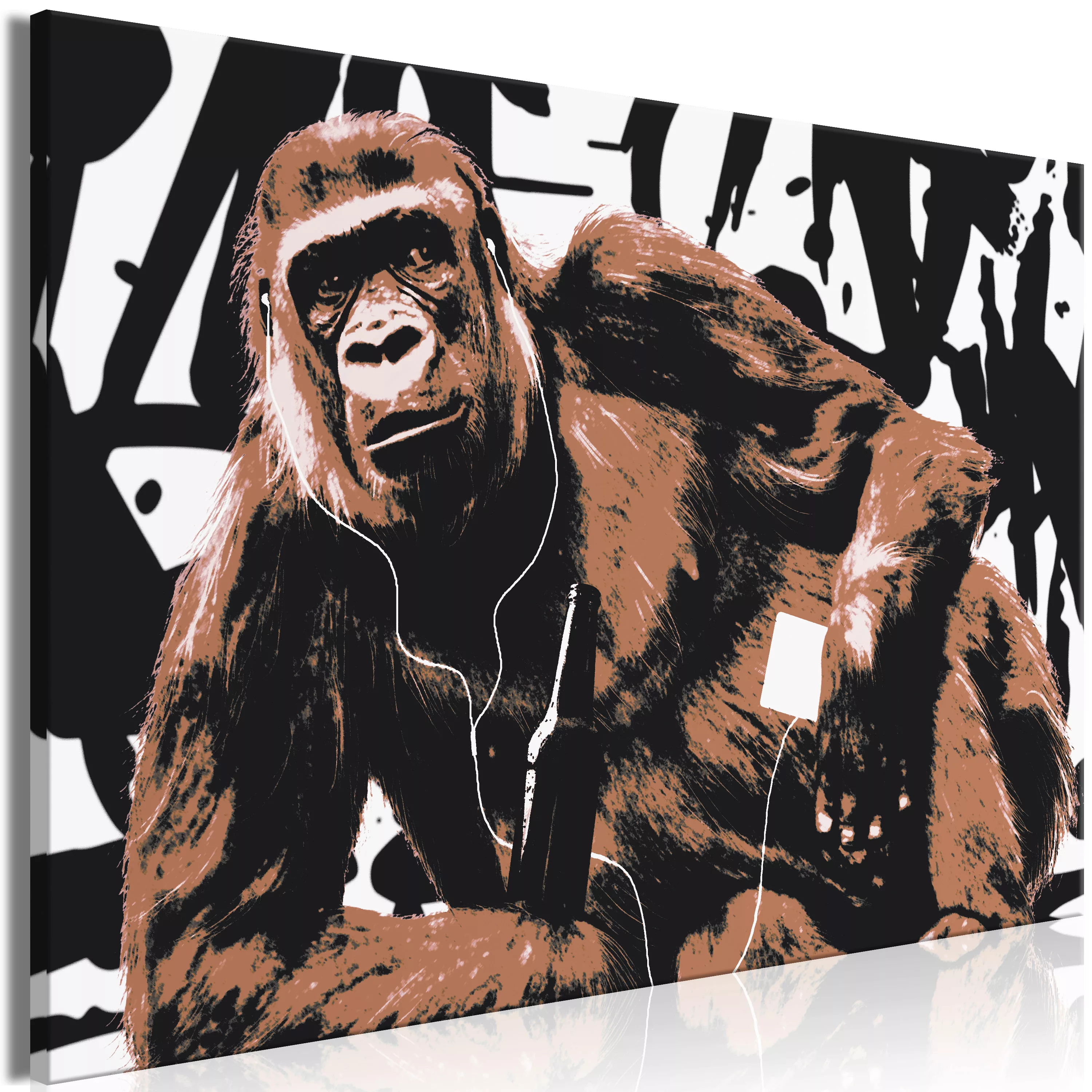 Wandbild - Pop Art Monkey (1 Part) Narrow Brown günstig online kaufen