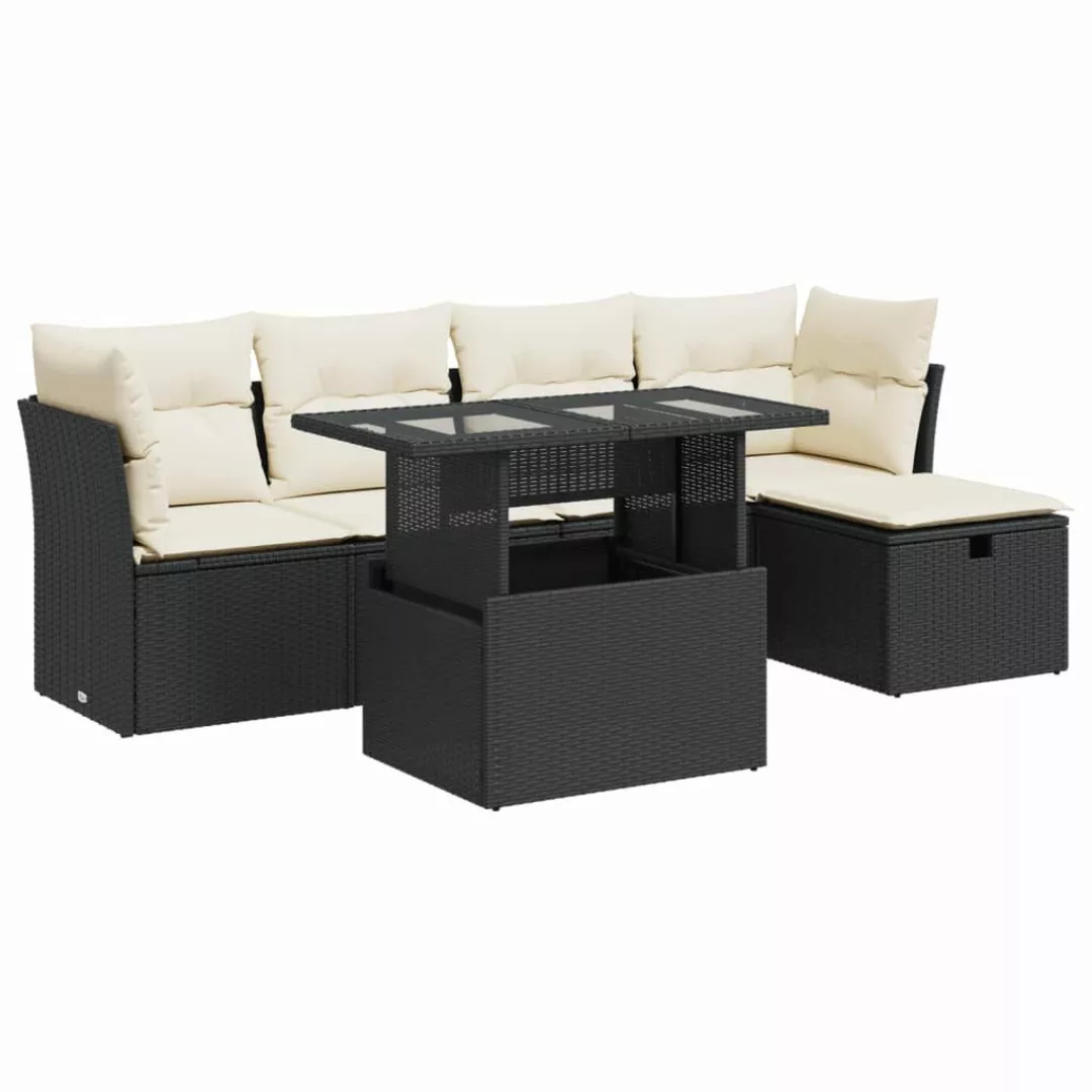 vidaXL Gartenlounge-Set 6-tlg. Garten-Sofagarnitur mit Kissen günstig online kaufen