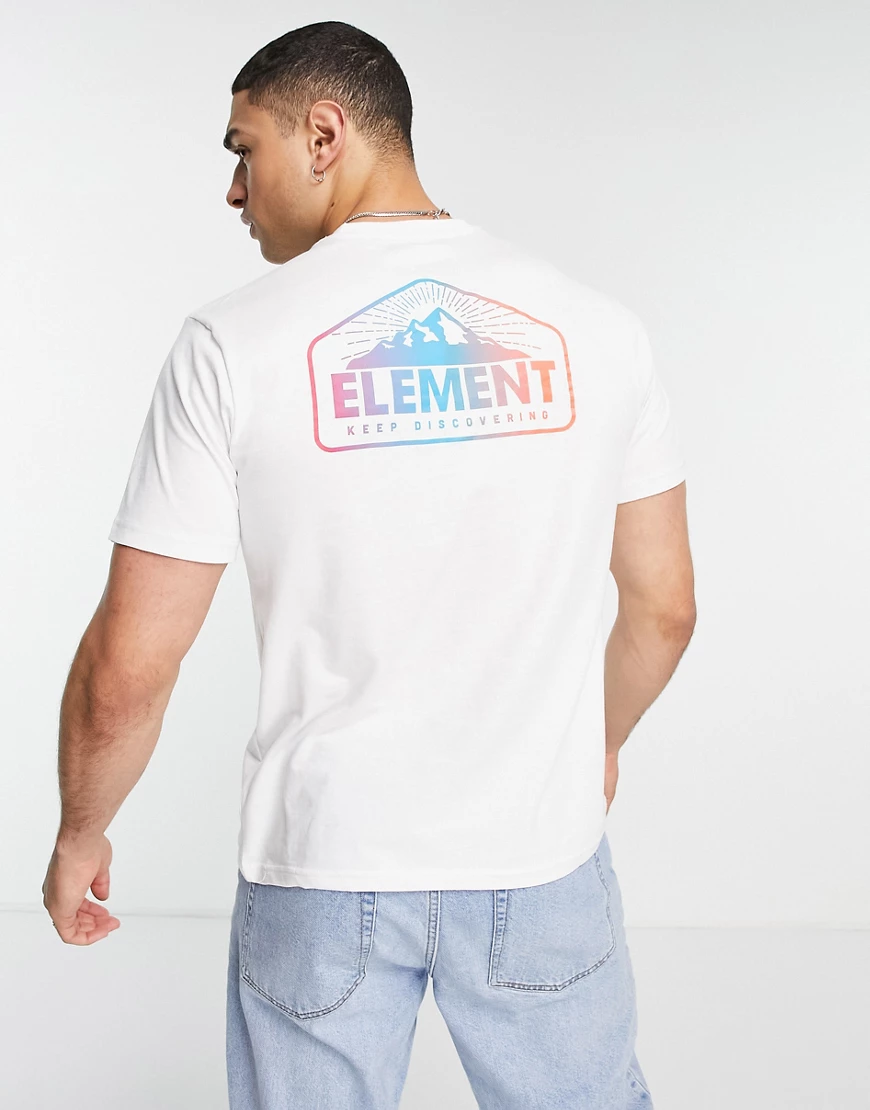Element – Malta – T-Shirt in Weiß mit Rückenprint günstig online kaufen