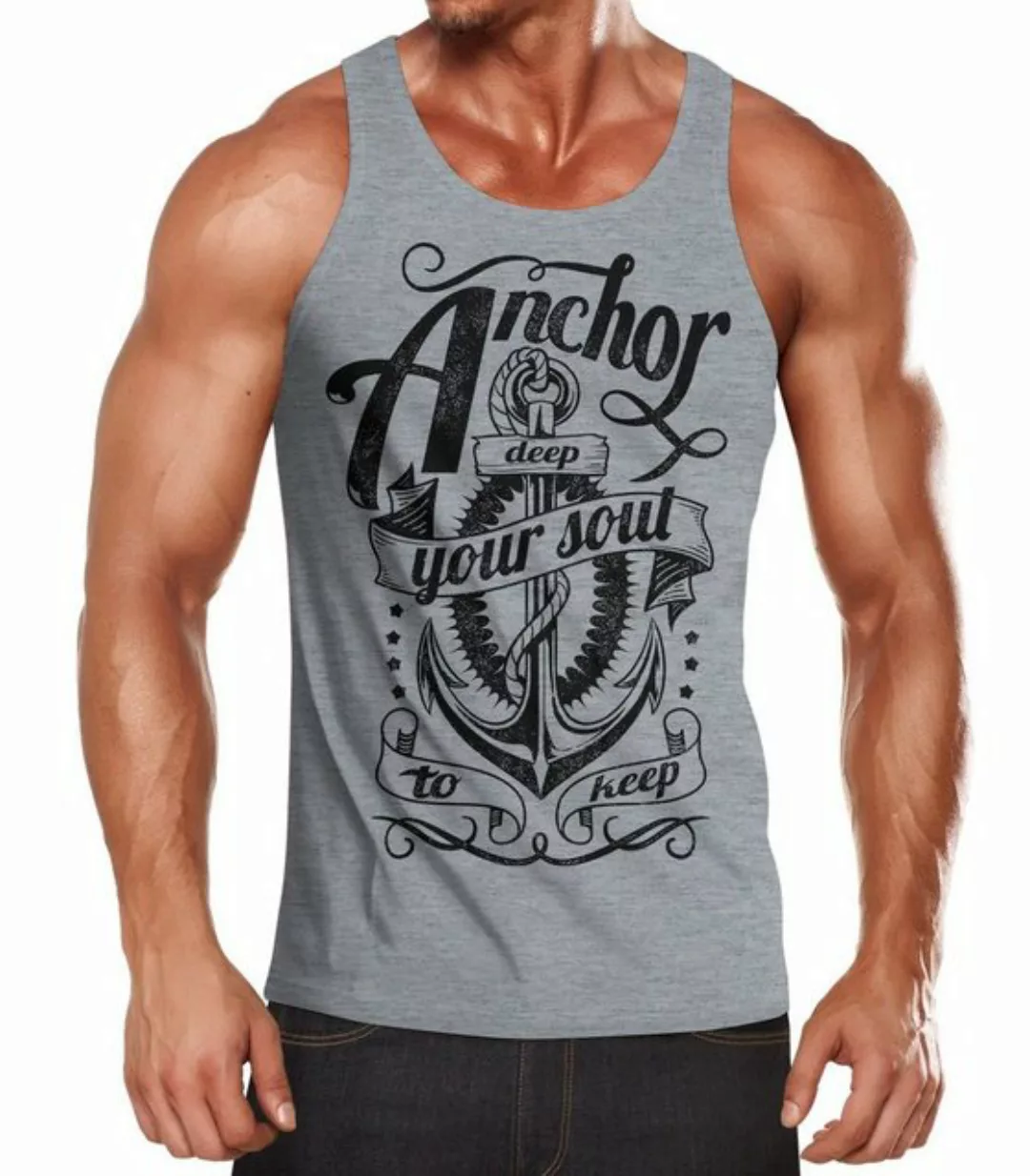 Neverless Tanktop Anker Herren Tank-Top Shirt Aufdruck Neverless® mit Print günstig online kaufen