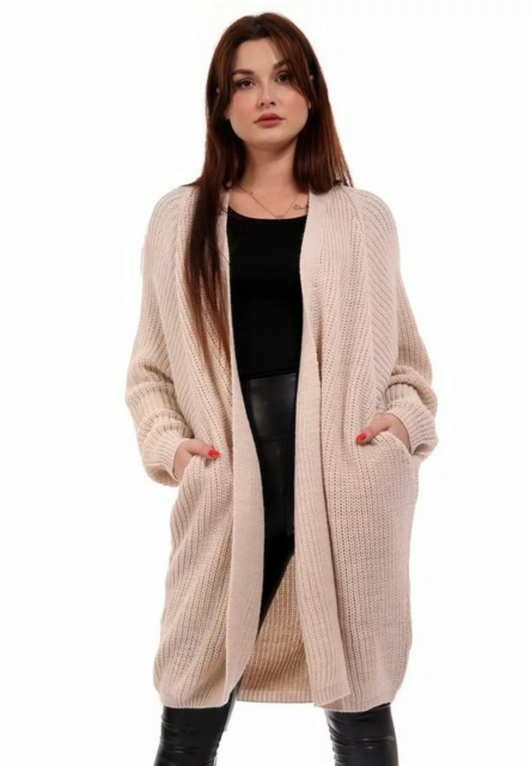 YC Fashion & Style Cardigan Oversize Cardigan Strickjacke Basic verschlussl günstig online kaufen