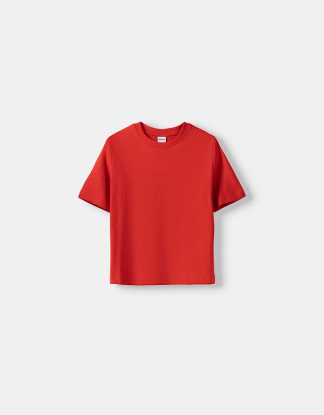 Bershka T-Shirt Im Regular Fit Bskteen S Rot günstig online kaufen