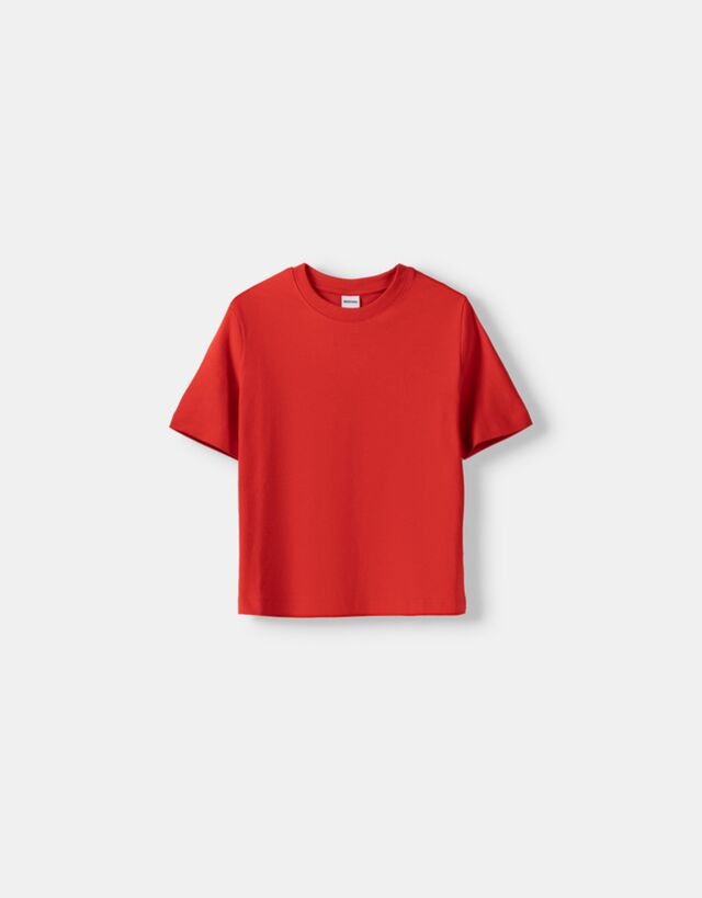 Bershka T-Shirt Im Regular Fit Bskteen Xs Rot günstig online kaufen