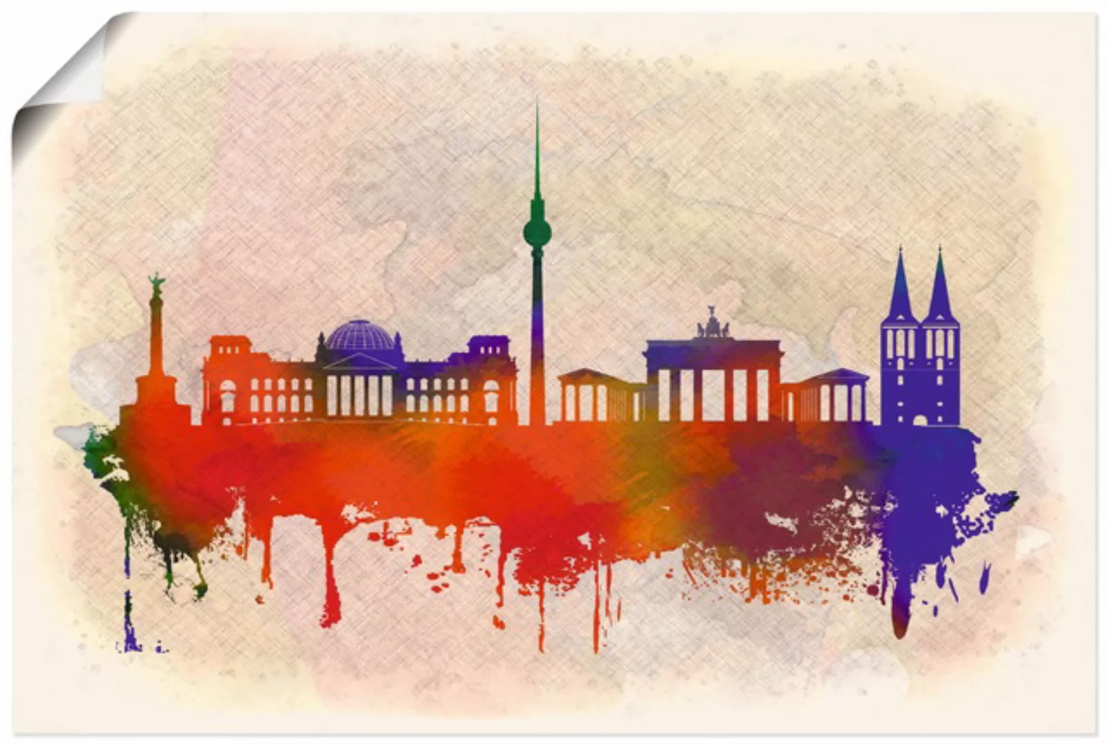 Artland Wandbild "Berlin Deutschland Skyline", Deutschland, (1 St.), als Al günstig online kaufen