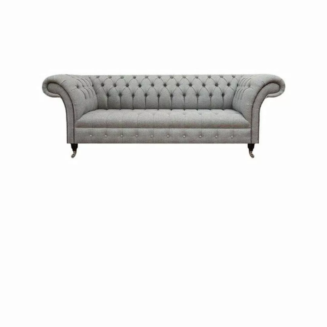 JVmoebel Chesterfield-Sofa Komplett Sofagarnitur Chesterfield Grau 2tlg Lux günstig online kaufen