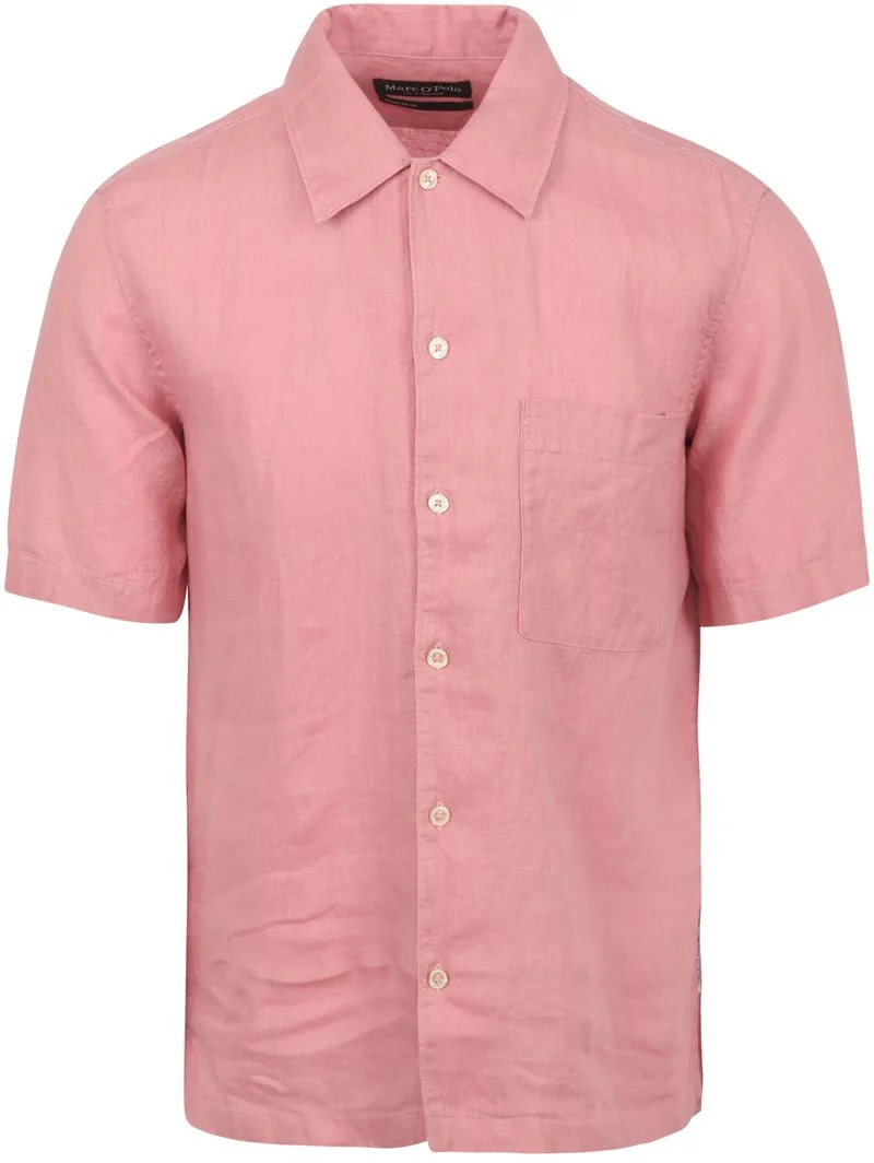 Marc O'Polo Hemd Short Sleeves Leinen Rosa - Größe XL günstig online kaufen