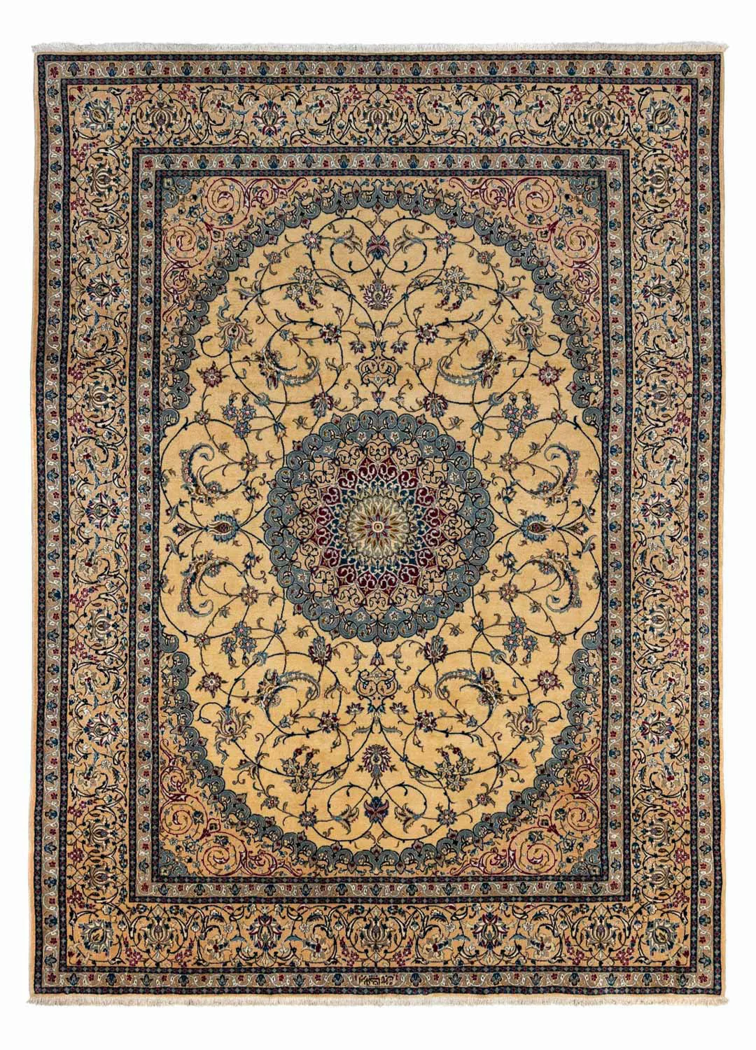 morgenland Wollteppich »Nain 9la Medaillon Beige 348 x 250 cm«, rechteckig, günstig online kaufen