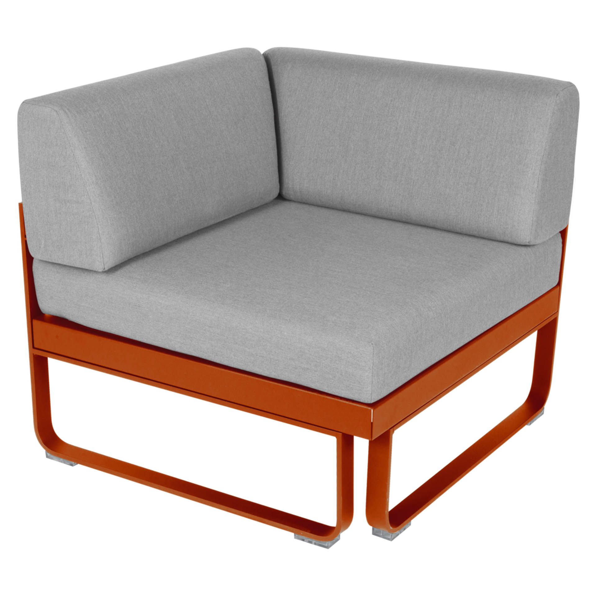 Bellevie Lounge Eck-Modul Kandierte Orange 79 Flanellgrau 1-Sitzer günstig online kaufen