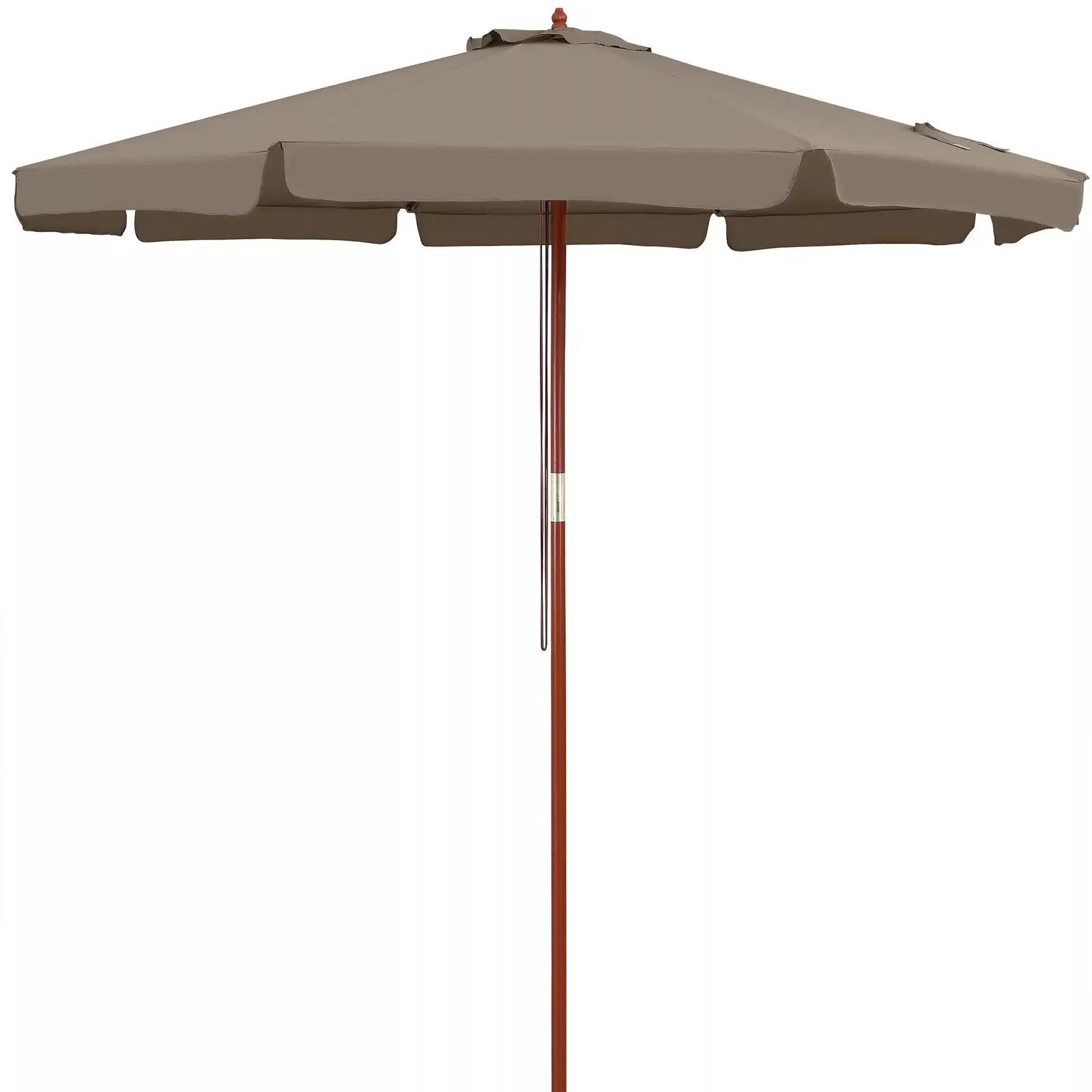 Sonnenschirm Taupe Holz Ø330cm UV-Schutz 80+ günstig online kaufen