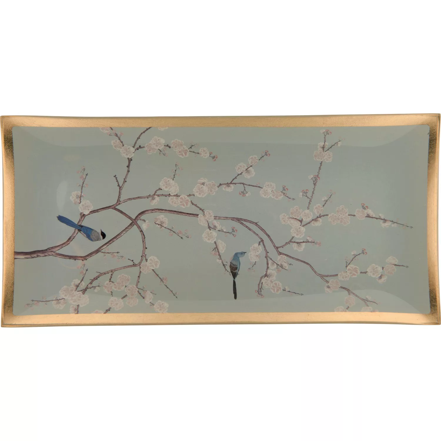 Glasplatte Minimalist Zen 21cm x 10 cm Blütendesign günstig online kaufen