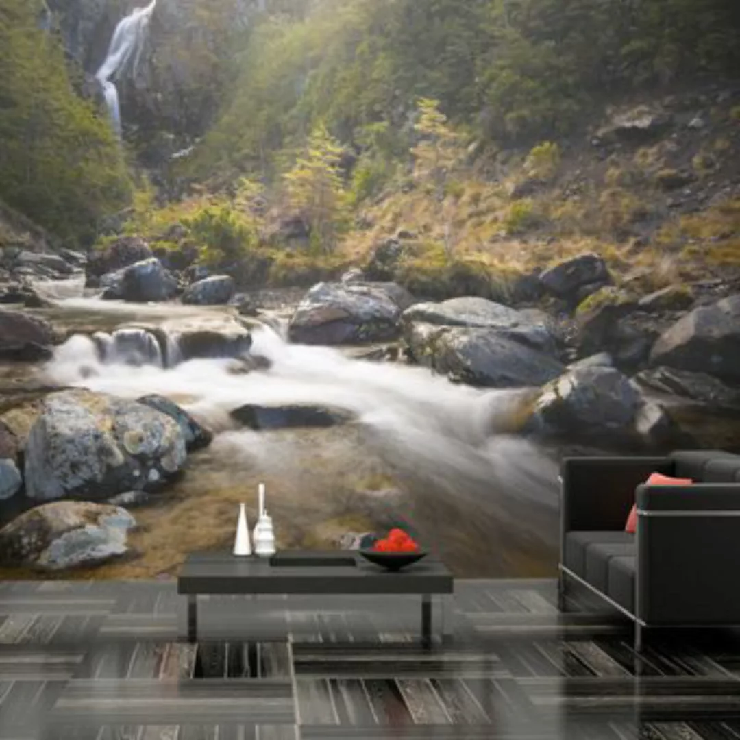 artgeist Fototapete Ohakune - Waterfalls in New Zealand mehrfarbig Gr. 250 günstig online kaufen