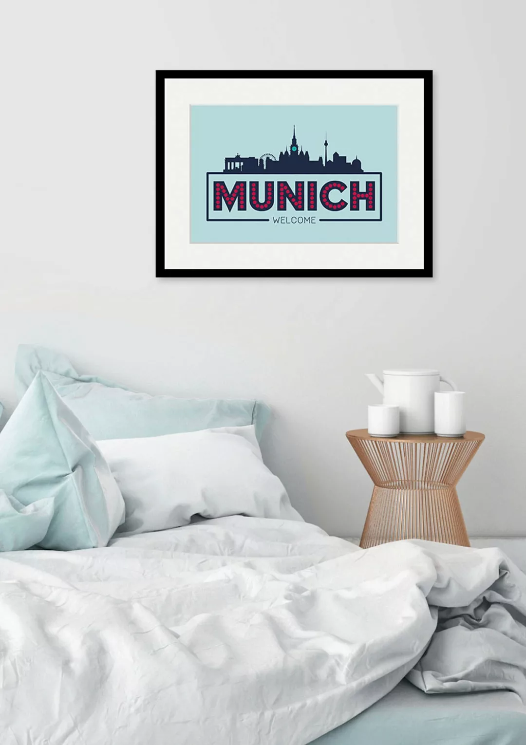 queence Bild "Welcome Munich", Städte-Stadt-Deutschland-München-Schriftzug, günstig online kaufen