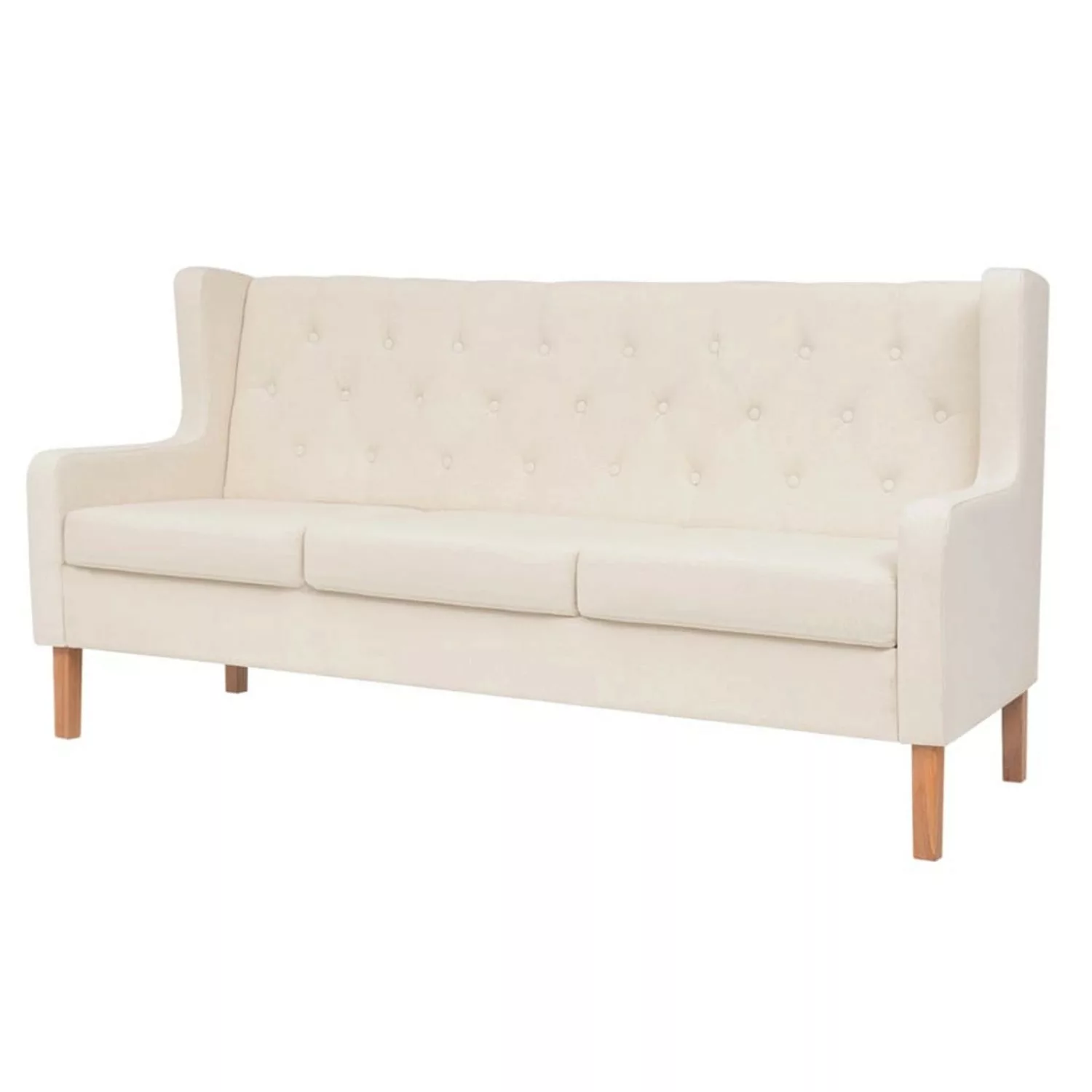 vidaXL Sofa Sofa-Set 2-tlg Stoff Cremeweiß günstig online kaufen