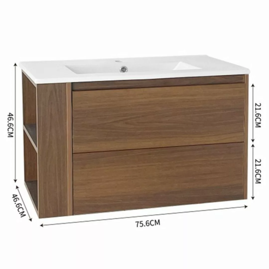 XDeer Waschbeckenunterschrank Waschbeckenunterschrank hängend 76cm breit,mi günstig online kaufen