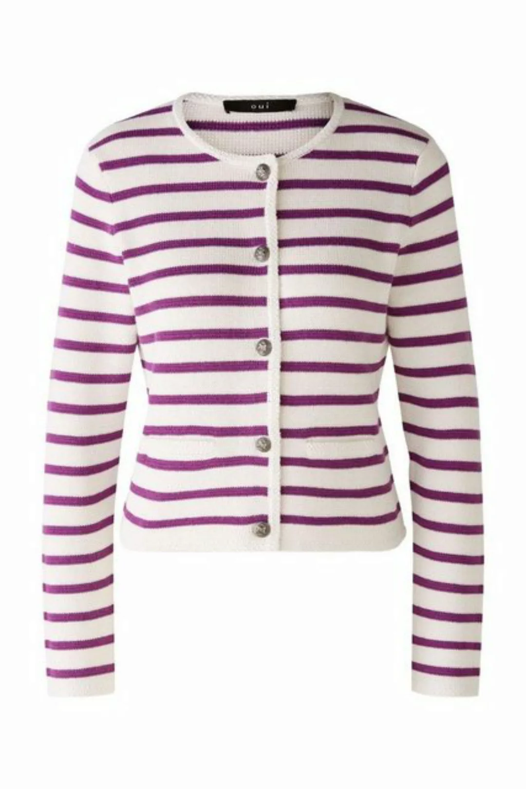 Oui Strickjacke Jacke/Jacket, white violett günstig online kaufen