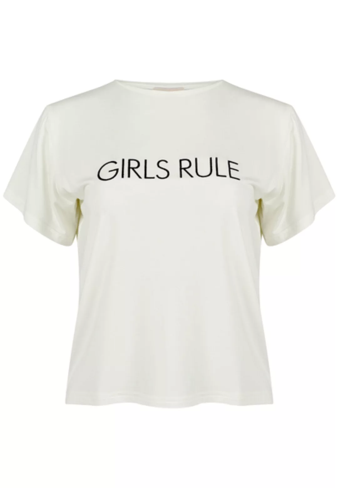 T-shirt Mit Stickerei Statement "Girls Rule" Tencel Modal günstig online kaufen