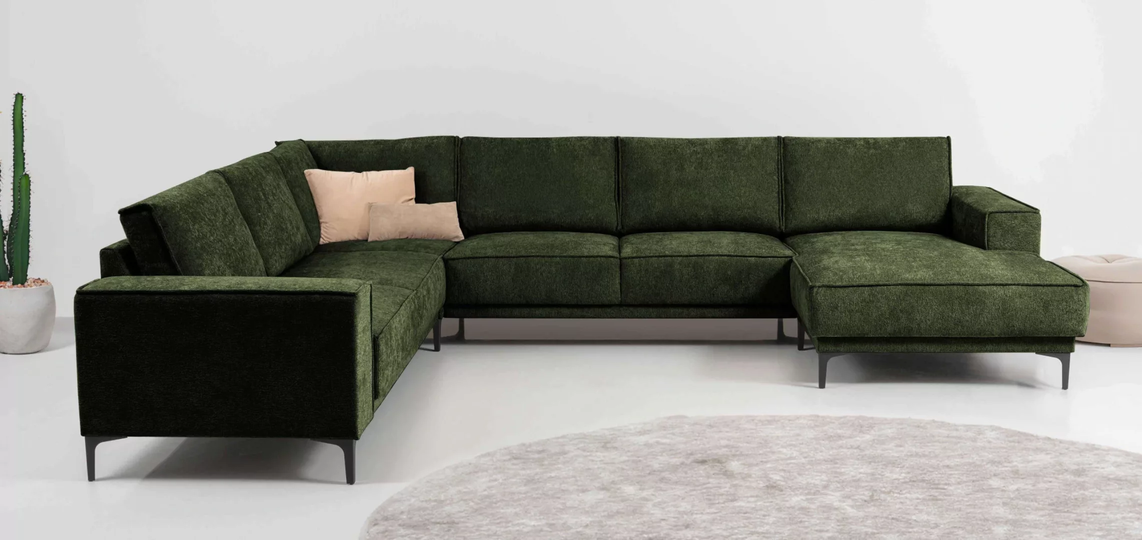 Places of Style Wohnlandschaft "XXL Sofa Oland, Struktur, Flachgewebe, Luxu günstig online kaufen