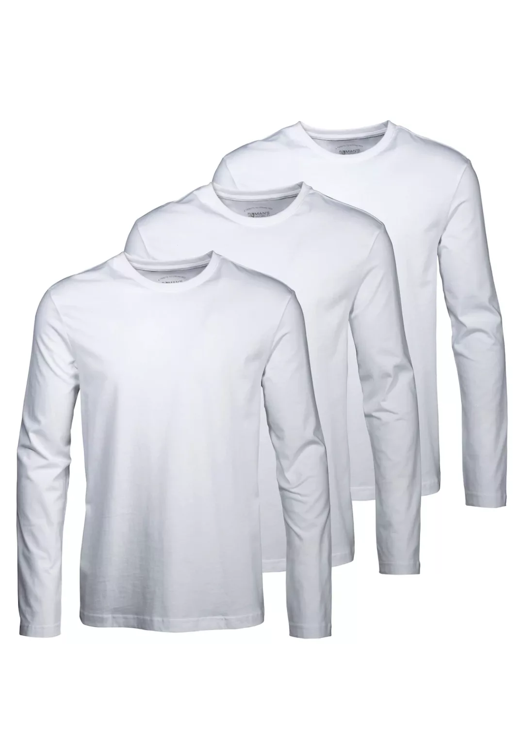 Man's World Langarmshirt (Packung, 3-tlg., 3er-Pack) aus reiner Baumwolle günstig online kaufen