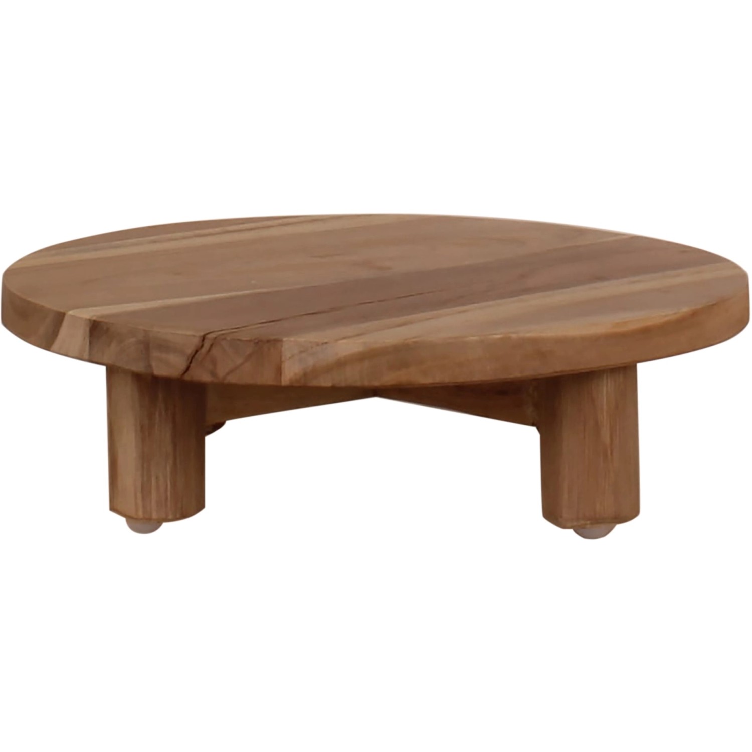 Podest aus Teak-Holz Ø 30 cm x 8 cm Braun günstig online kaufen