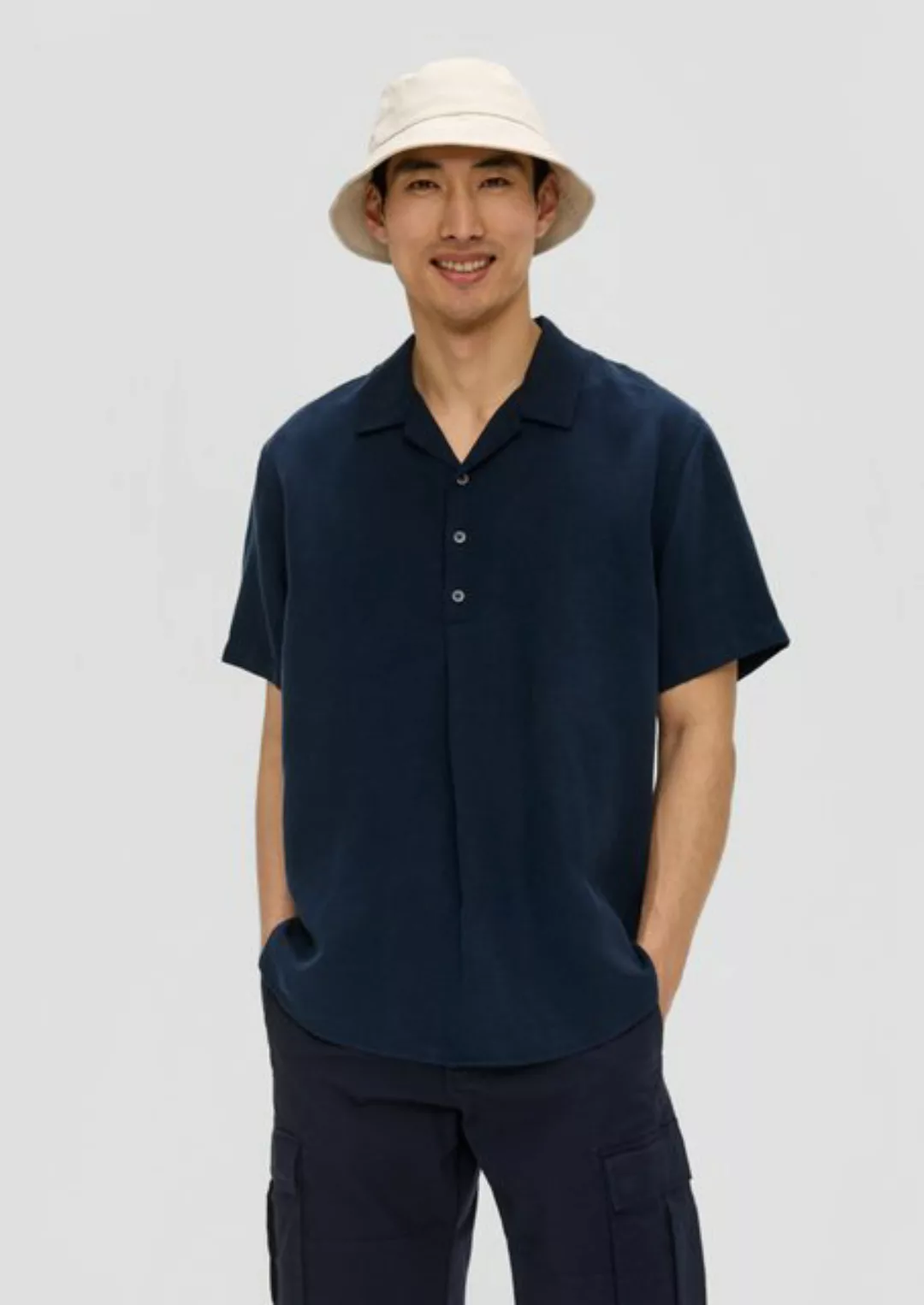 s.Oliver Kurzarmhemd Poloshirt aus Lyocellmix günstig online kaufen