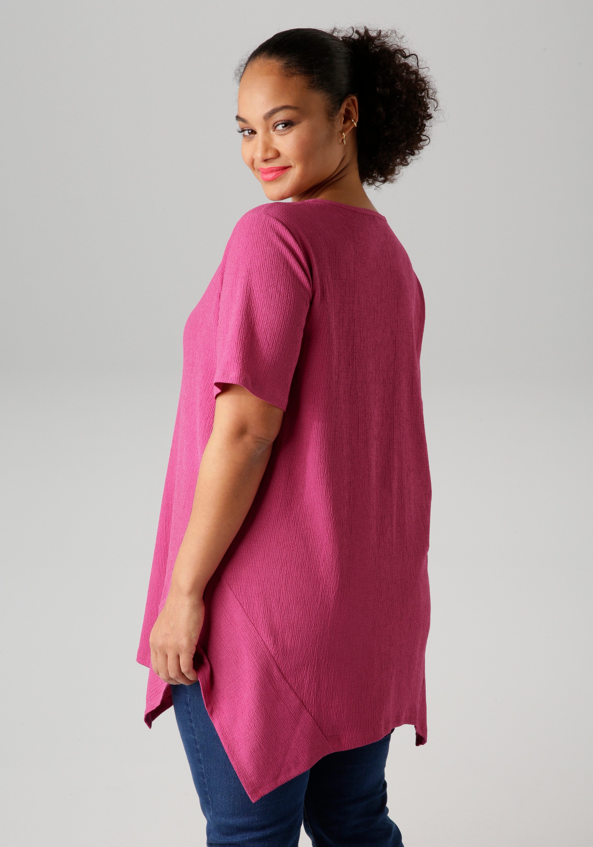 Aniston PLUS Blusenshirt, mit dezenter Streifenlook Struktur günstig online kaufen
