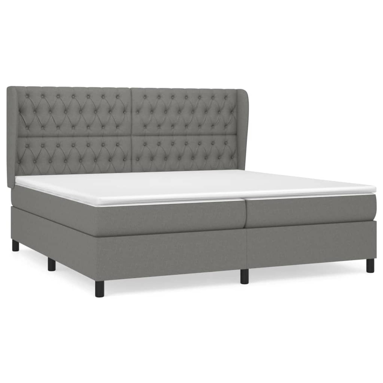 vidaXL Boxspringbett Boxspringbett mit Matratze Dunkelgrau 200x200 cm Stoff günstig online kaufen