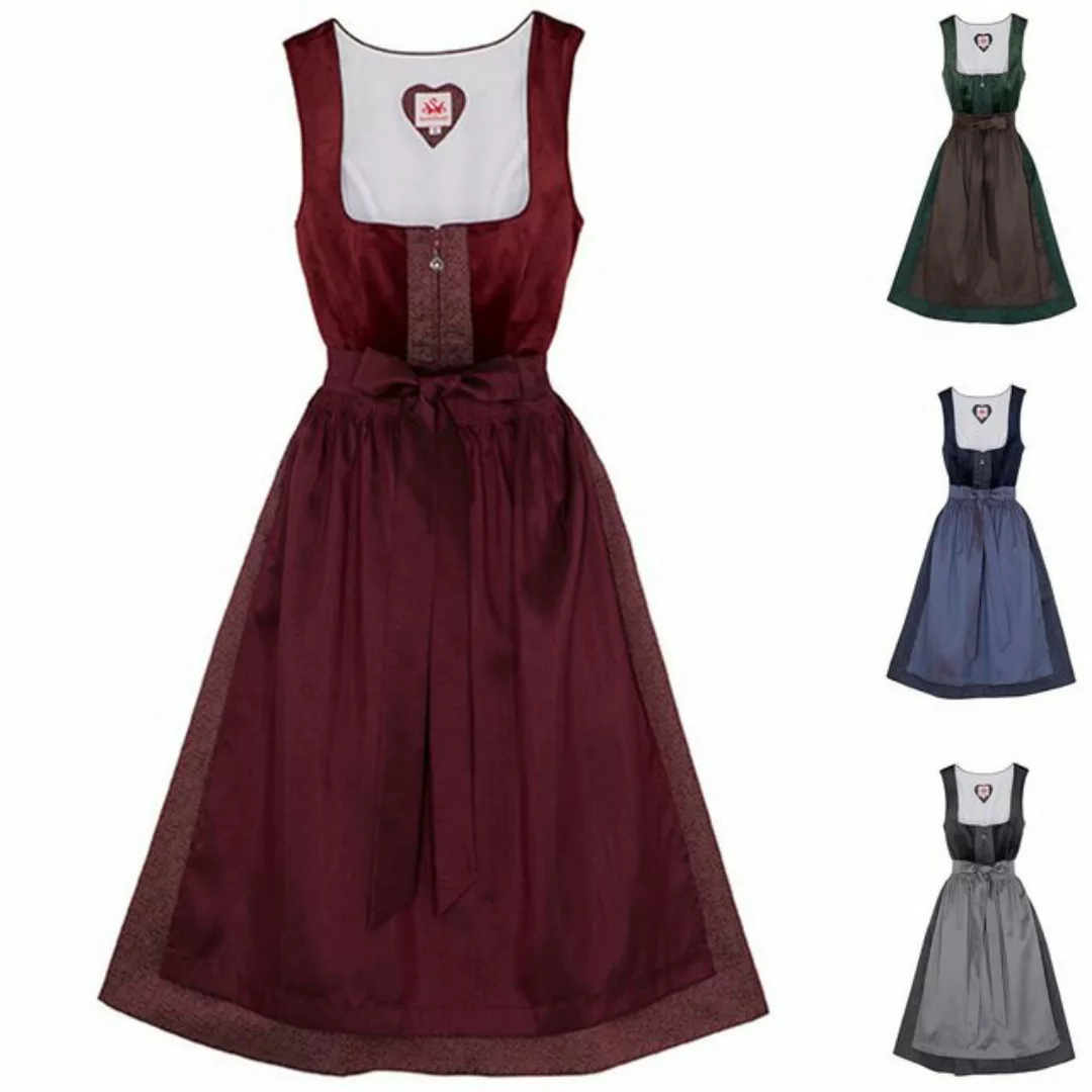 Spieth & Wensky Dirndl Samt Dirndl 2tlg. - BUCHSBAUM - dunkelblau/jeans günstig online kaufen