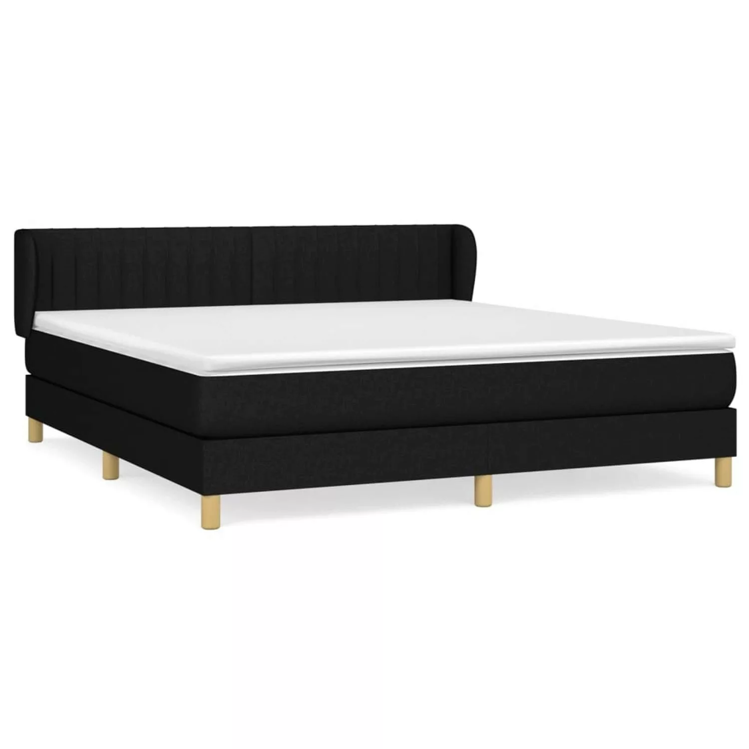 vidaXL Boxspringbett mit Matratze Schwarz 160x200 cm Stoff1372262 günstig online kaufen