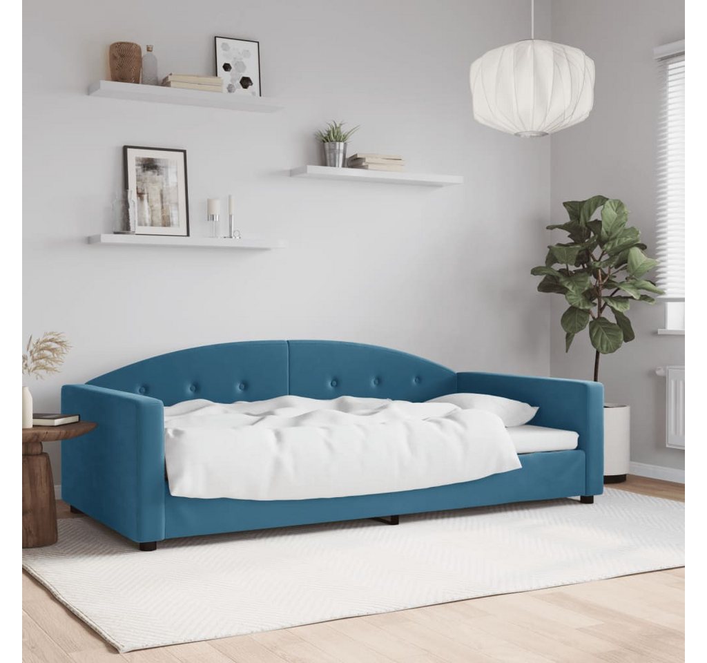 vidaXL Gästebett Tagesbett Blau 100x200 cm Samt Gästebett Gästecouch Gästes günstig online kaufen