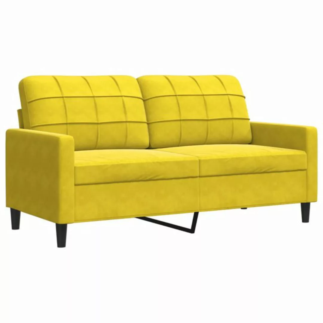 vidaXL Sofa Sofa/ 2-Sitzer/ 3-Sitzer Samt, 140 cm, Gelb günstig online kaufen