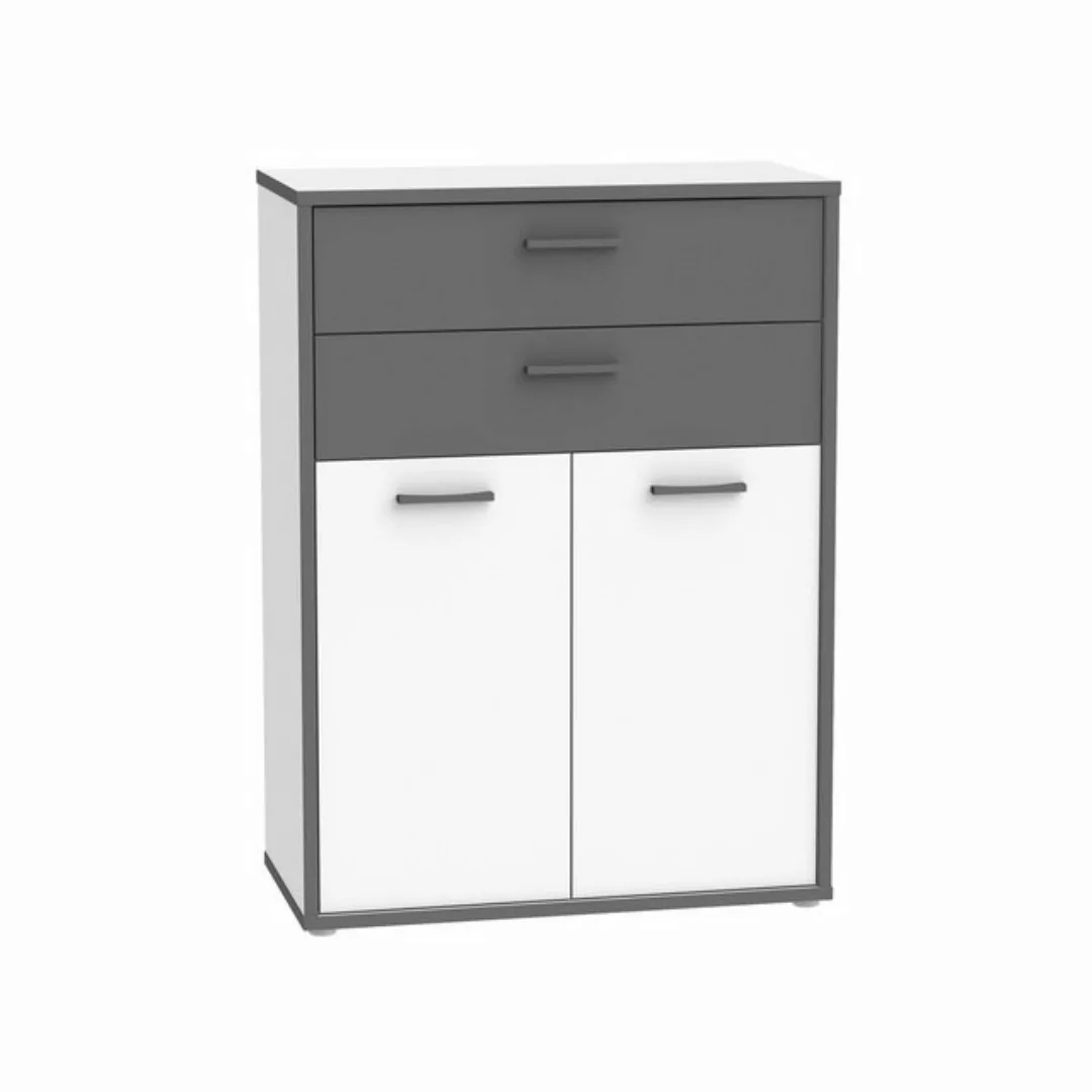 expendio Hochschrank Keijo 11 Weiß / Wolfram Grey, 45x227x42 cm günstig online kaufen