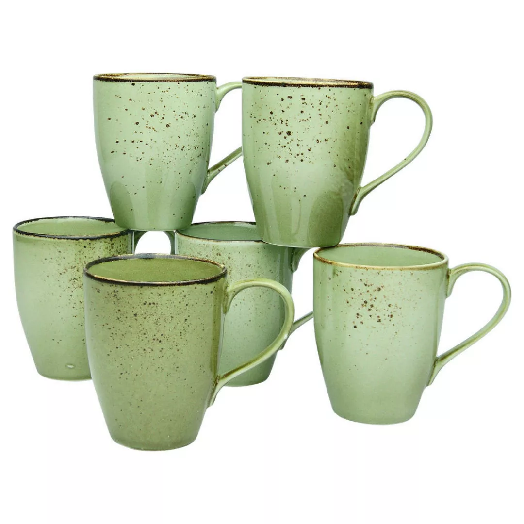 CreaTable Kaffeebecher NATURE COLLECTION grün Steinzeug günstig online kaufen