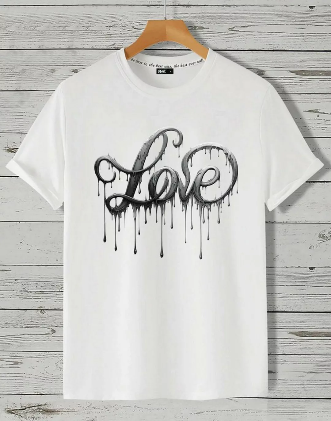 RMK T-Shirt Herren Shirt kurzarm Rundhals Basic Liebe mit "Love" Print aus günstig online kaufen