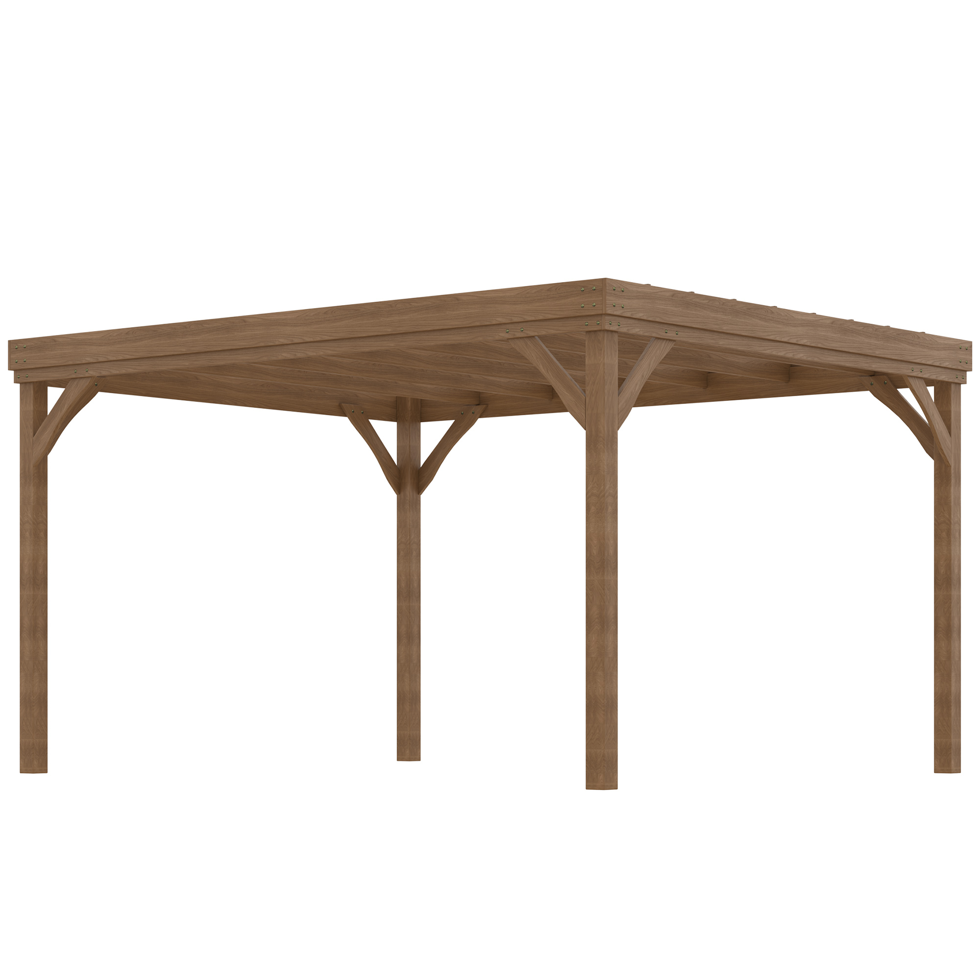 Outsunny Pergola 4 x 3 m traditionell freistehend aus Holz mit 4 Pfosten Te günstig online kaufen