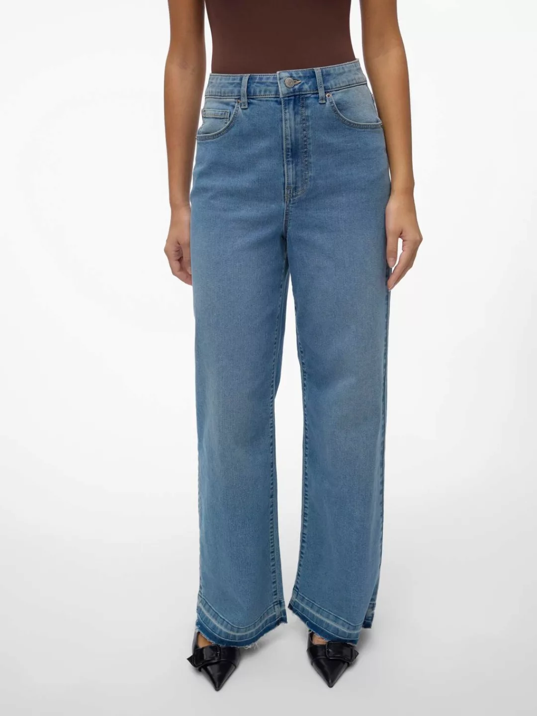 Vero Moda Weite Jeans "VMKATHY HR LOOSE WIDE FOLD DOWN J VI3371" günstig online kaufen