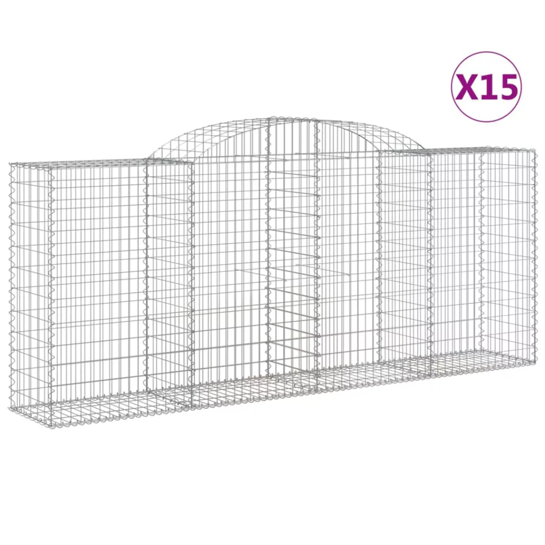 Vidaxl Gabionen Mit Hochbogen 15 Stk 300x50x120/140cm Verzinktes Eisen günstig online kaufen