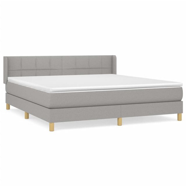 vidaXL Bettgestell Boxspringbett mit Matratze Hellgrau 180x200 cm Stoff Bet günstig online kaufen