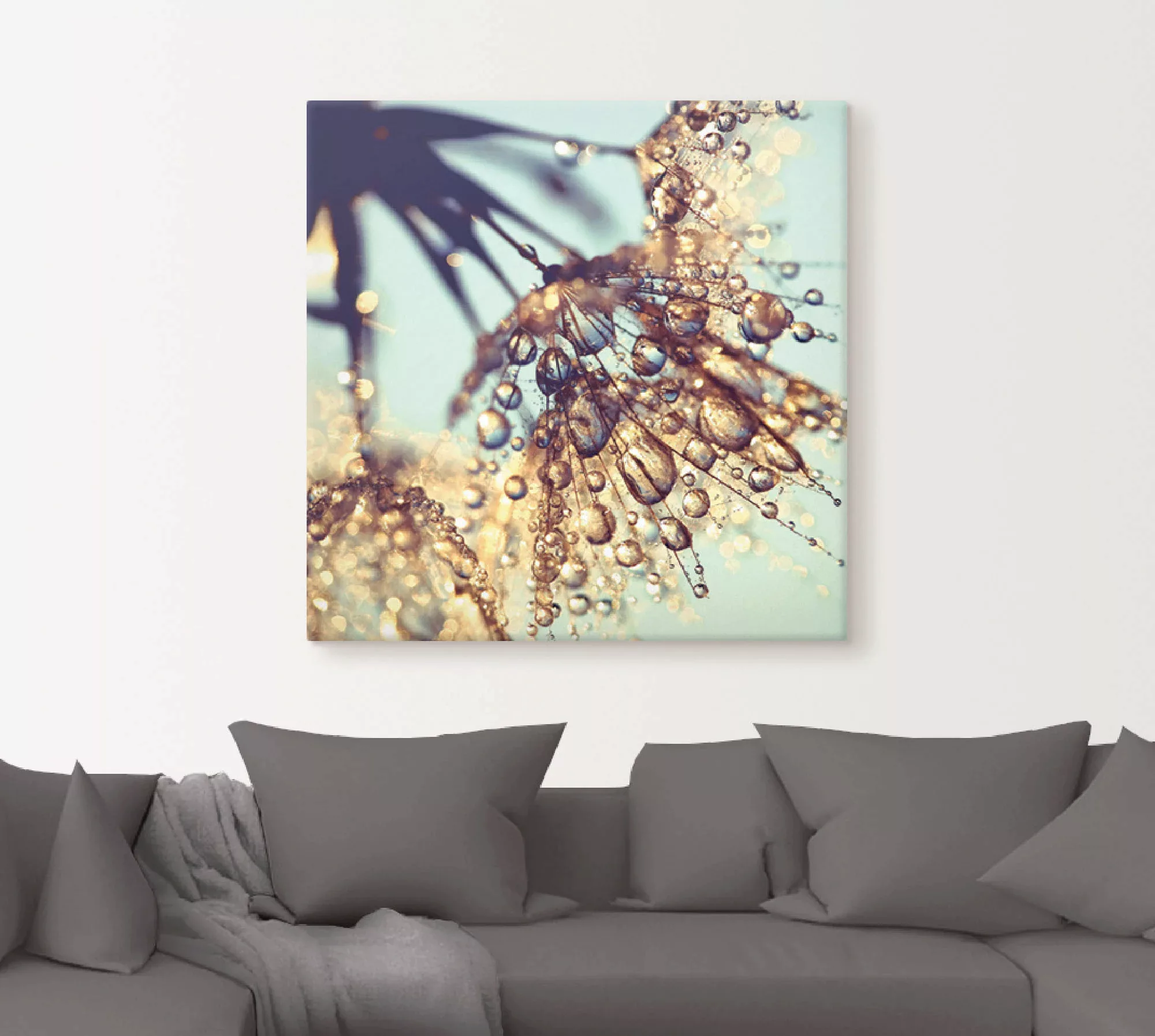 Artland Leinwandbild "Pusteblume Goldener Regen", Blumen, (1 St.), auf Keil günstig online kaufen
