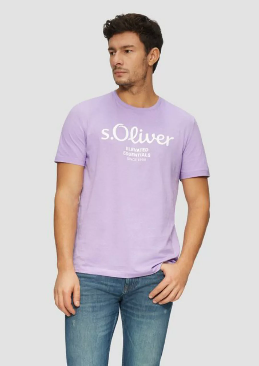 s.Oliver Kurzarmshirt T-Shirt mit Logo-Print Artwork günstig online kaufen