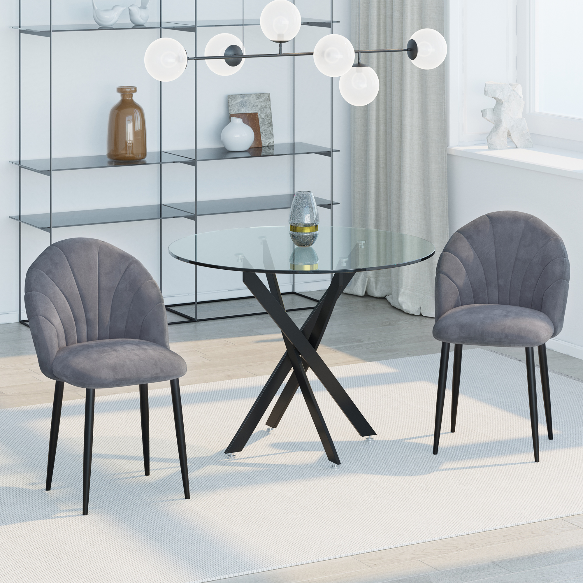 HOMCOM Esszimmerstühle 2er Set Küchenstuhl Skandi Design Wohnzimmerstuhl Po günstig online kaufen