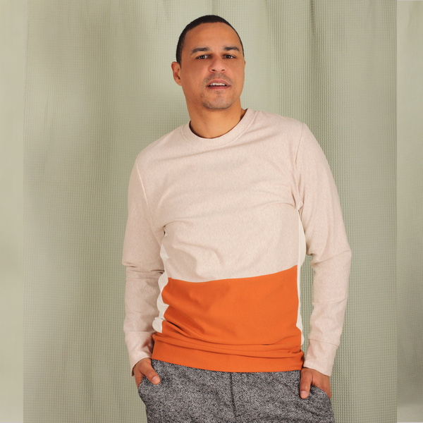 Sweater / Pullover Aus Biobaumwolle "Colorblock" günstig online kaufen