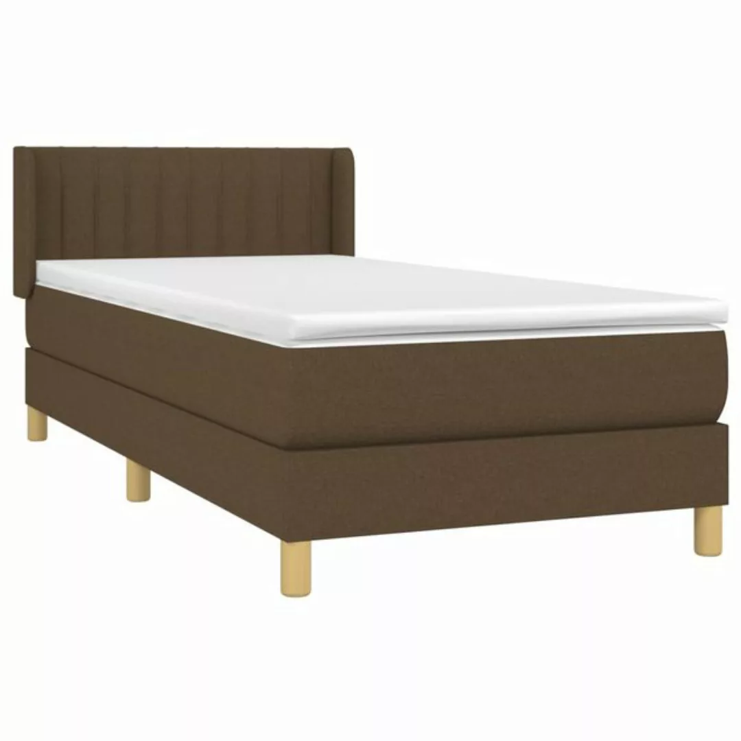 Vidaxl Boxspringbett Mit Matratze Dunkelbraun 90x200 Cm Stoff günstig online kaufen