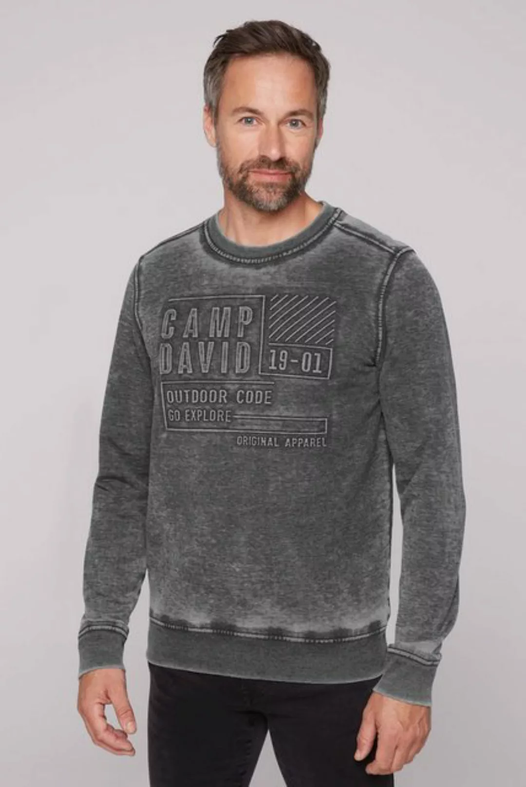 CAMP DAVID Sweater mit Ausbrenner-Effekten günstig online kaufen