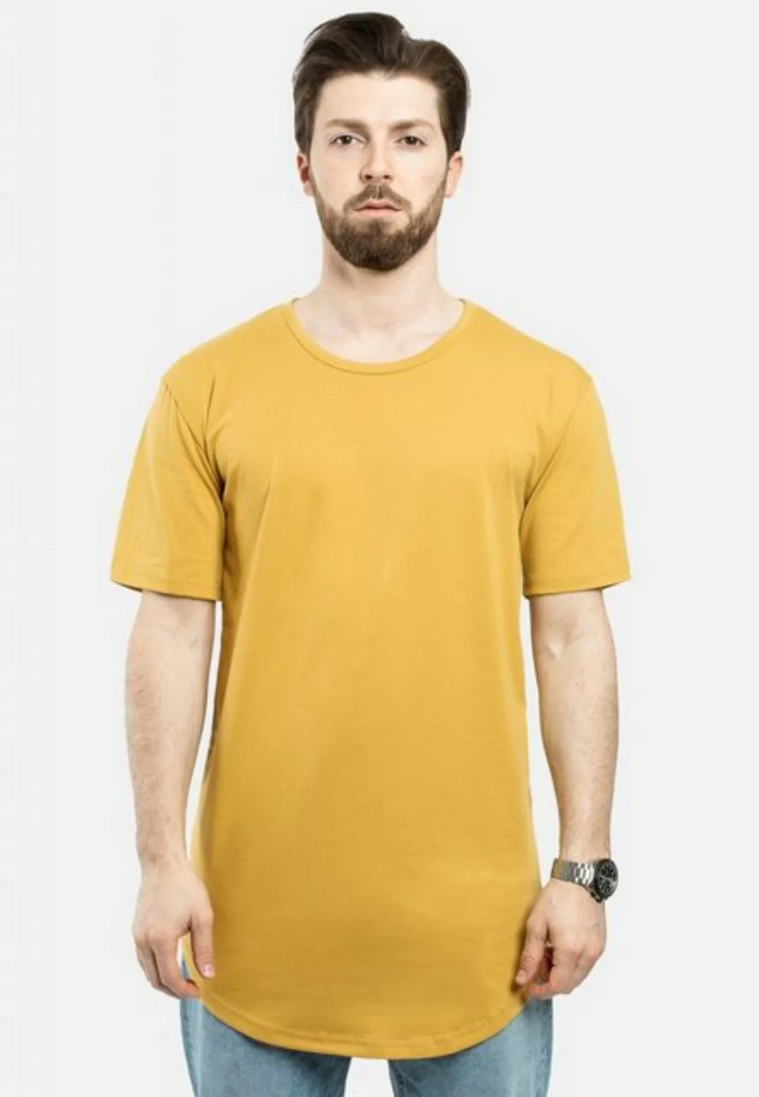 Blackskies T-Shirt Round Longline T-Shirt Mustard Medium günstig online kaufen